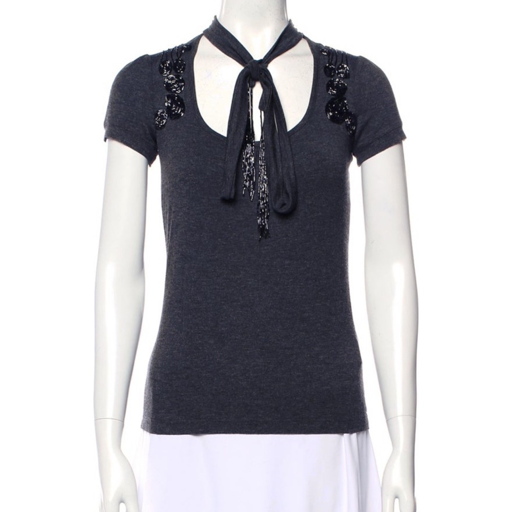 Emporio Armani Tie neck short sleeves tshirt !